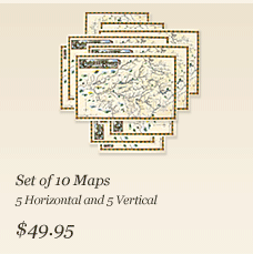 Set of 10 Catskill River Maps